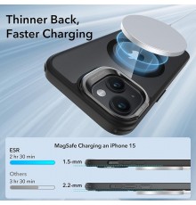 Husa pentru iPhone 15 - ESR Classic Hybrid HaloLock Kickstand - Clear Neagra
