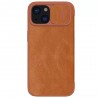 Husa pentru iPhone 15 - Nillkin QIN Leather Case - Maro