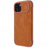 Husa pentru iPhone 15 - Nillkin QIN Leather Case - Maro