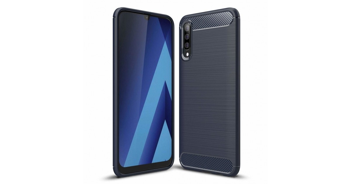 Husa Tpu Carbon pentru Samsung Galaxy A70 , Midnight Blue