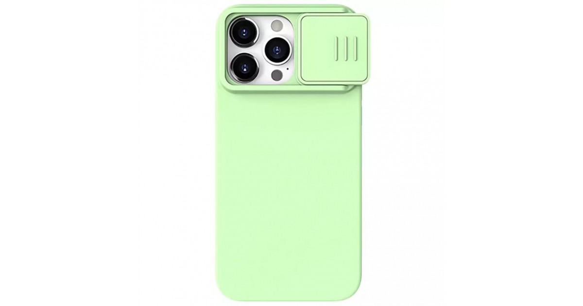 Husa pentru iPhone 15 Pro - Nillkin CamShield Silky MagSafe Silicone - Verde menta Verde