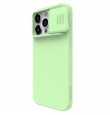 Husa pentru iPhone 15 Pro - Nillkin CamShield Silky MagSafe Silicone - Verde menta Verde