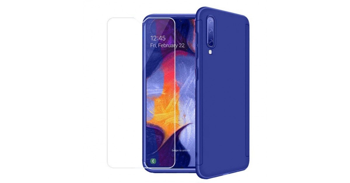 Husa 360 Protectie Totala Fata Spate pentru Samsung Galaxy A30s / A50 / A50s , Dark Blue