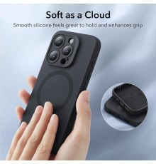 Husa pentru iPhone 15 Pro - ESR Cloud Soft HaloLock - Neagra