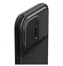 Husa iPhone 15 Pro - Spigen Optik Mag Armor - Neagra