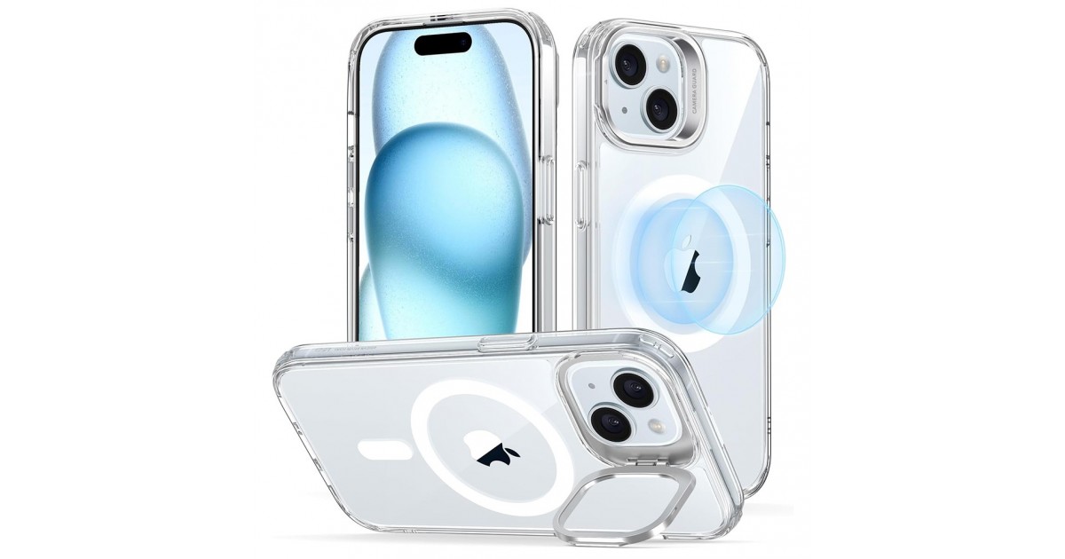 Husa pentru iPhone 15 Plus - ESR Classic Hybrid HaloLock Kickstand - Clear