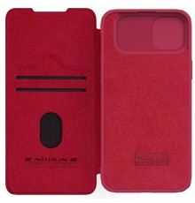 Husa pentru iPhone 15 Plus - Nillkin QIN Leather Case - Rosie