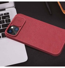 Husa pentru iPhone 15 Plus - Nillkin QIN Leather Case - Rosie