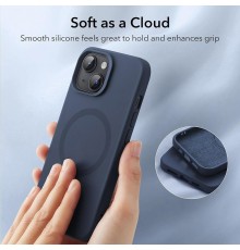 Husa pentru iPhone 15 Plus - ESR Cloud Soft HaloLock - Albastra inchisa