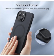 Husa pentru iPhone 15 Plus - ESR Cloud Soft HaloLock - Neagra