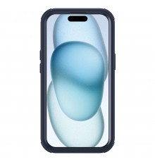 Husa pentru iPhone 15 Plus + Folie - ESR Armor Tough Kickstand HaloLock - Clear Albastra inchisa