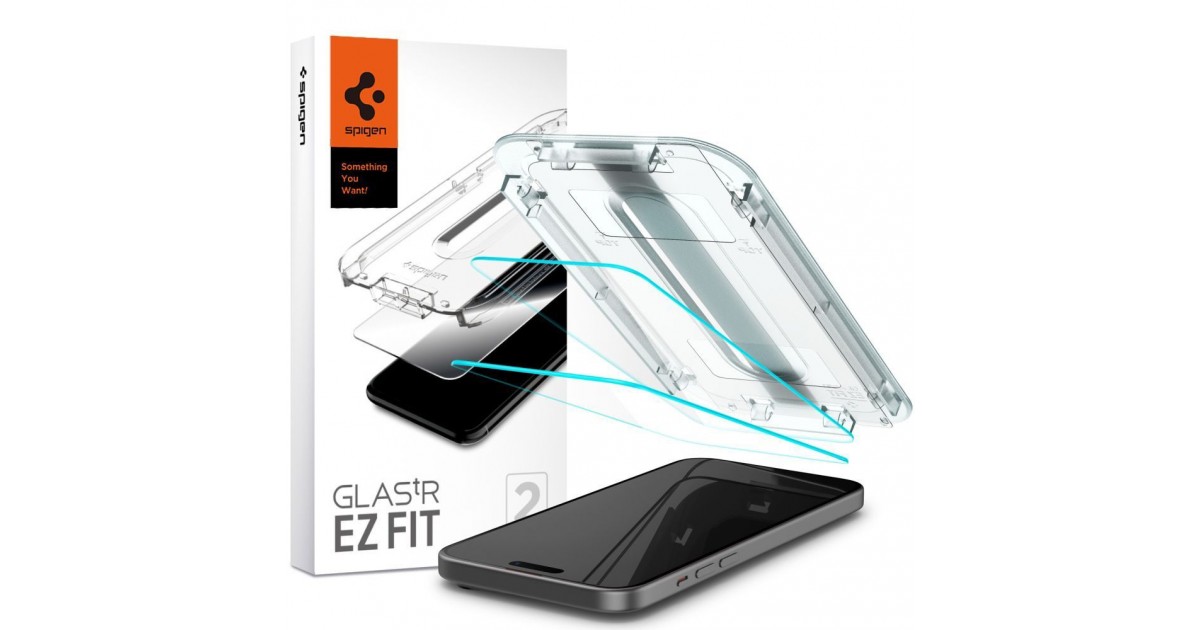 Folie pentru iPhone 15 (set 2) - Spigen Glas.TR EZ FIT - Clear