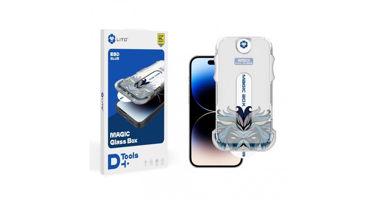 Folie pentru iPhone 15 - Lito Magic Glass Box D+ Tools - Clear