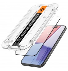 Folie pentru iPhone 15 Plus (set 2) - Spigen Glas.TR EZ FIT - Negru