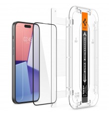 Folie pentru iPhone 15 Plus (set 2) - Spigen Glas.TR EZ FIT - Negru