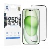 Folie pentru iPhone 15 Plus - Lito 2.5D FullGlue Glass - Negru