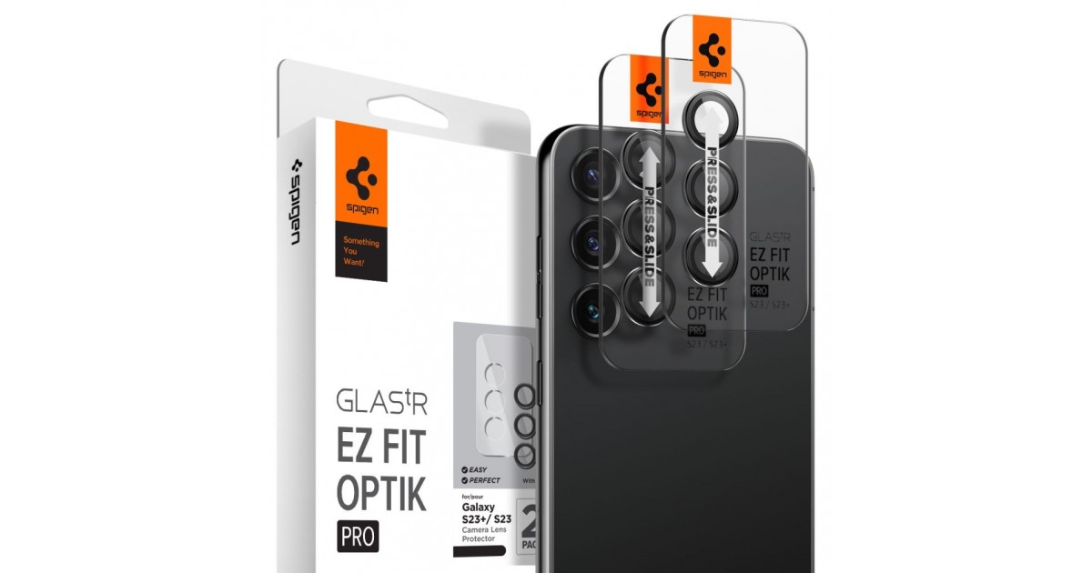 Folie Camera pentru Samsung Galaxy S23 / S23 Plus / S24 (set 2) - Spigen Optik.tR EZ FIT - Negru