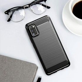 Husa Tpu Carbon Fibre pentru Samsung Galaxy A41, Neagra