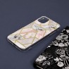 Husa Carcasa Spate pentru iPhone 11 - Marble Design, Hexagoane Roz