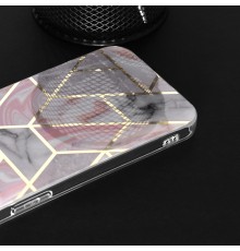 Husa Carcasa Spate pentru iPhone 11 - Marble Design, Hexagoane Roz