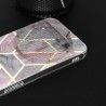 Husa Carcasa Spate pentru iPhone 13 - Marble Design, Hexagoane Roz