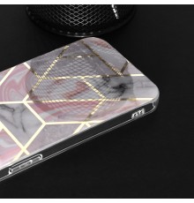 Husa Carcasa Spate pentru Samsung Galaxy S21 Plus - Marble Design, Hexagoane Roz