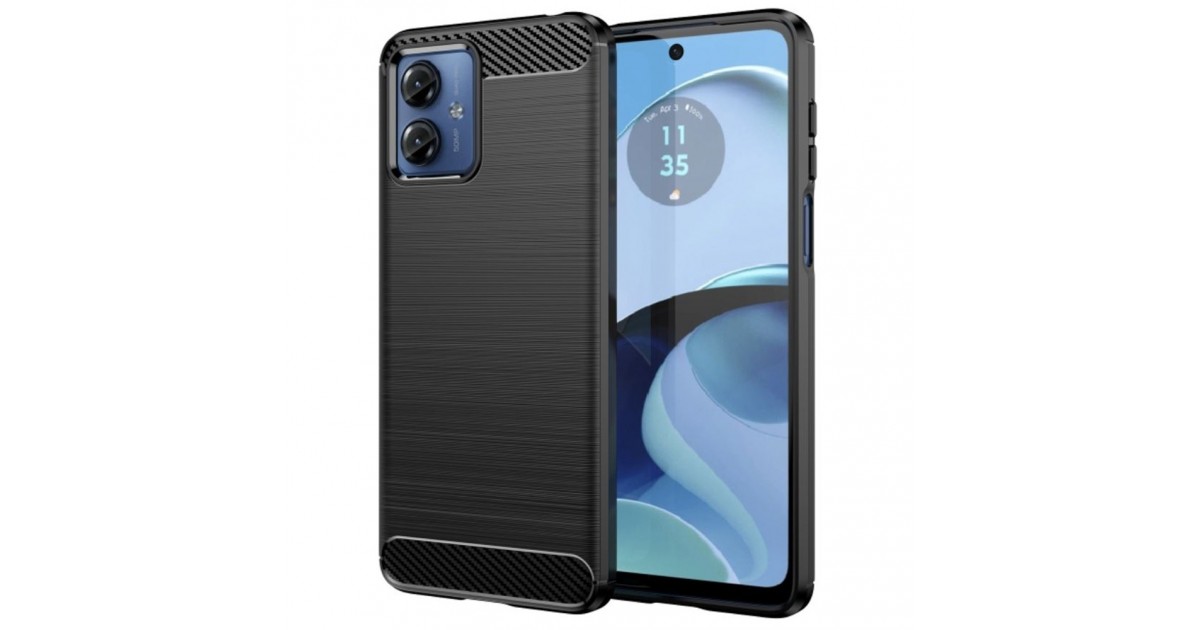 Husa pentru Motorola Moto G14 - Techsuit Carbon Silicone - Neagra