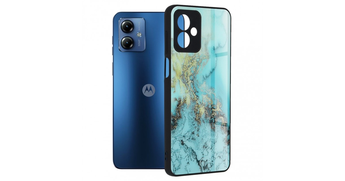 Husa pentru Motorola Moto G14 - Techsuit Glaze Series - Albastra Ocean