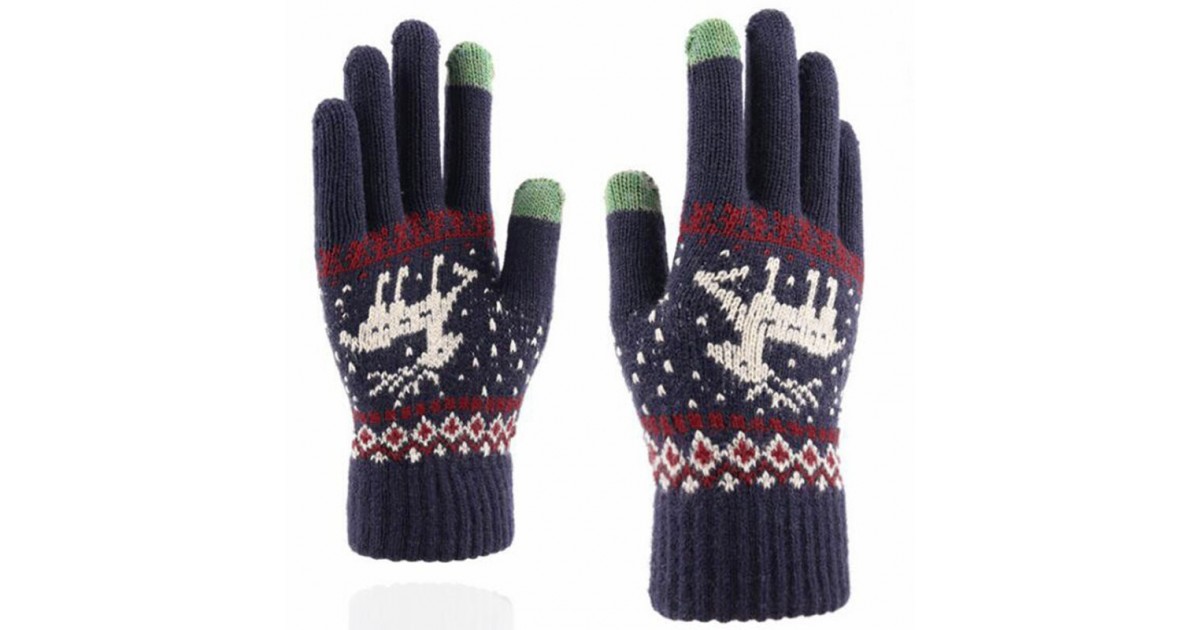 Manusi Touchscreen - Techsuit Raindeer Woolen (ST0002) - Albastru