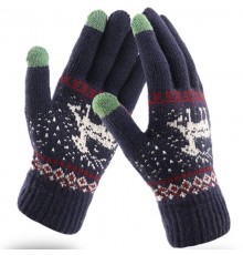 Manusi Touchscreen - Techsuit Raindeer Woolen (ST0002) - Albastru