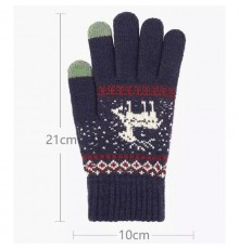 Manusi Touchscreen - Techsuit Raindeer Woolen (ST0002) - Albastru