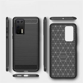 Husa Tpu Carbon Fibre pentru Huawei P40 Pro, Neagra