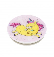 Suport pentru telefon - Popsockets PopGrip - Jumping Unicorn cu sclipici