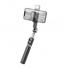 Selfie Stick Stabil Wireless, 77cm - Techsuit LED Tripod (Q12S) - Black