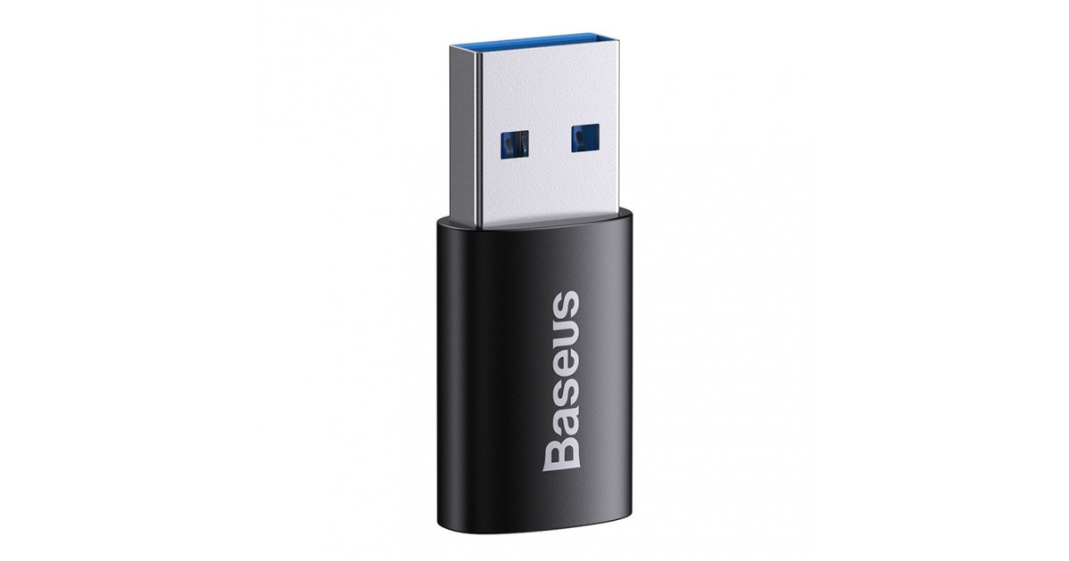 Adaptor din Aluminiu OTG, USB 3.1 la Type-C, 10Gbps - Baseus Ingenuity Series (ZJJQ000101) - Negru