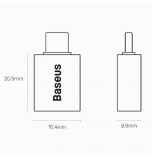 Adaptor Type-C to USB 3.2, 10 Gbps, cu OTG - Baseus Ingenuity Series (ZJJQ000003) - Albastru