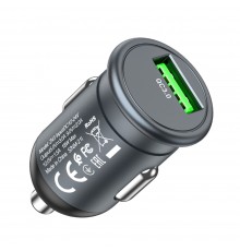 Incarcator Auto USB-A, QC 3.0, 18W, 3A - Hoco (Z43 Mighty) - Negru