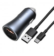 Incarcator Auto USB-A, QC 3.0, USB-C, 38W - Techsuit Premium (CAPD028) - Negru