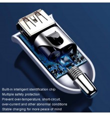 Yesido - Car Charger (Y53) - Ports Extensions, 3x USB, 2x Type-C, QC3.0, 97W, Ambiental Light - Negru