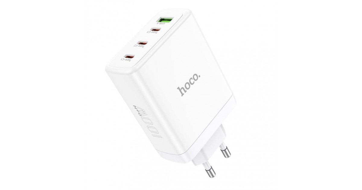 Incarcator pentru Priza USB, 3x Type-C, Fast Charging, 100W - Hoco Leader (N31) - Alb