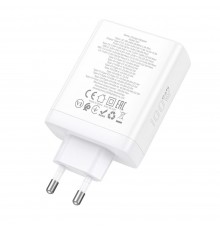 Incarcator pentru Priza USB, 3x Type-C, Fast Charging, 100W - Hoco Leader (N31) - Alb