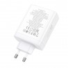 Incarcator pentru Priza USB, 3x Type-C, Fast Charging, 100W - Hoco Leader (N31) - Alb