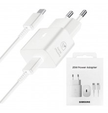 Samsung - Original Wall Charger T2510 (EP-T2510XBEGEU) - Type-C 25W, Quick Charger with Cable USB-C - Negru (Blister Packing)