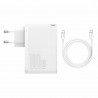 Incarcator 2x USB-C PD 100W, 2x USB-A QC3.0 + Cablu Type-C - Baseus (CCGAN2P-L02) - Alb