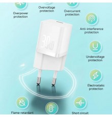 Incarcator Type-C, Fast Charging, GaN, 30W - Baseus (CCGN070603) - Albastru