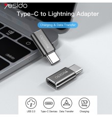 Adaptor Type-C la Lightning, cu Functia OTG - Yesido (GS22) - Grey