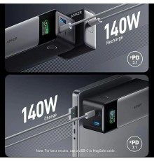 Baterie Externa 24.000mAh, 140W, 2x USB-C, USB-A, GaN Prime - Anker (737) - Neagra/Gray