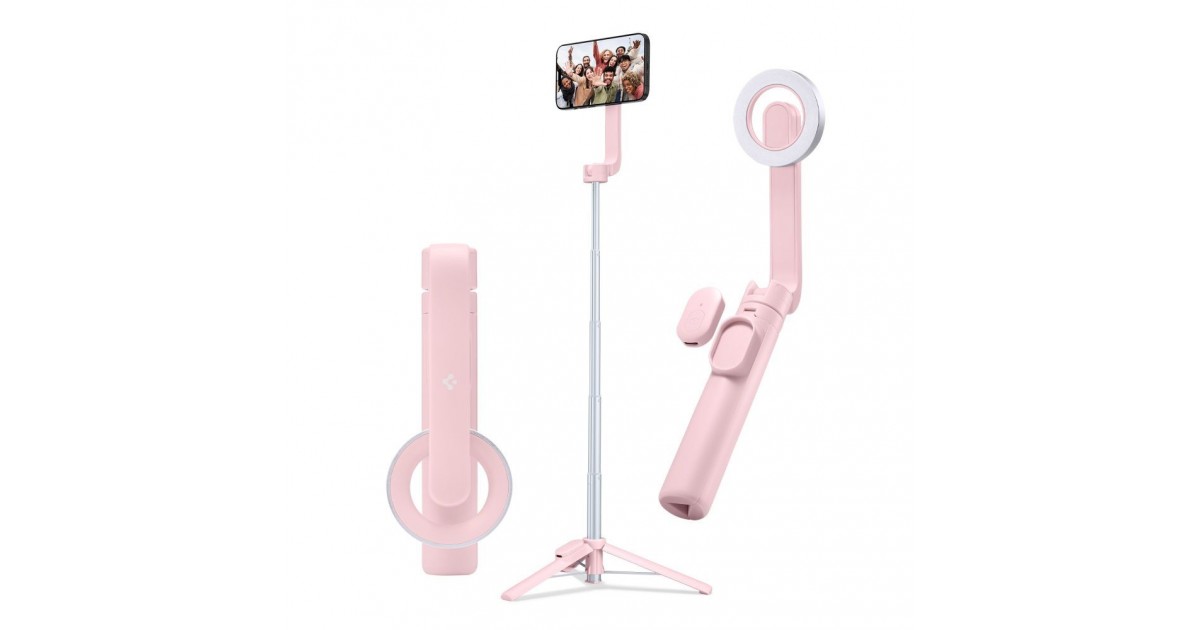 Selfie Stick Compatibil MagSafe, 67cm - Spigen S570W - Misty Rose