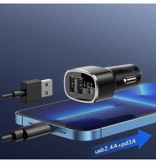 Incarcator Dual USB, Type-C, 49W - Yesido (Y47) - Negru