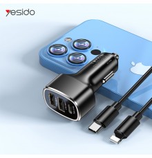 Incarcator Dual USB, Type-C, 49W - Yesido (Y47) - Negru